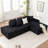 108"Cloud Boneless Couch,Modular Sectional Sofa With Deep Seat L-Shape,Couches For Living Room Bedroom No Assembly Required (Black, Reft Facing Chaise)-1234918138