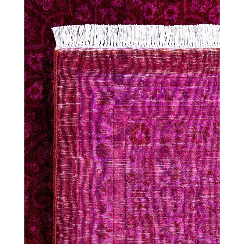 Squalle One-of-a-Kind 10' 10" X 15' 10" New Age Rectangular Wool Area Rug Pink