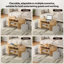 Table basse ovale multifonctionnelle avec rangement et 4 tabourets gigognes en tissu