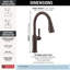 Robinet d'évier de cuisine à bec rétractable à poignée simple Delta Renaldi ProClean-101126198