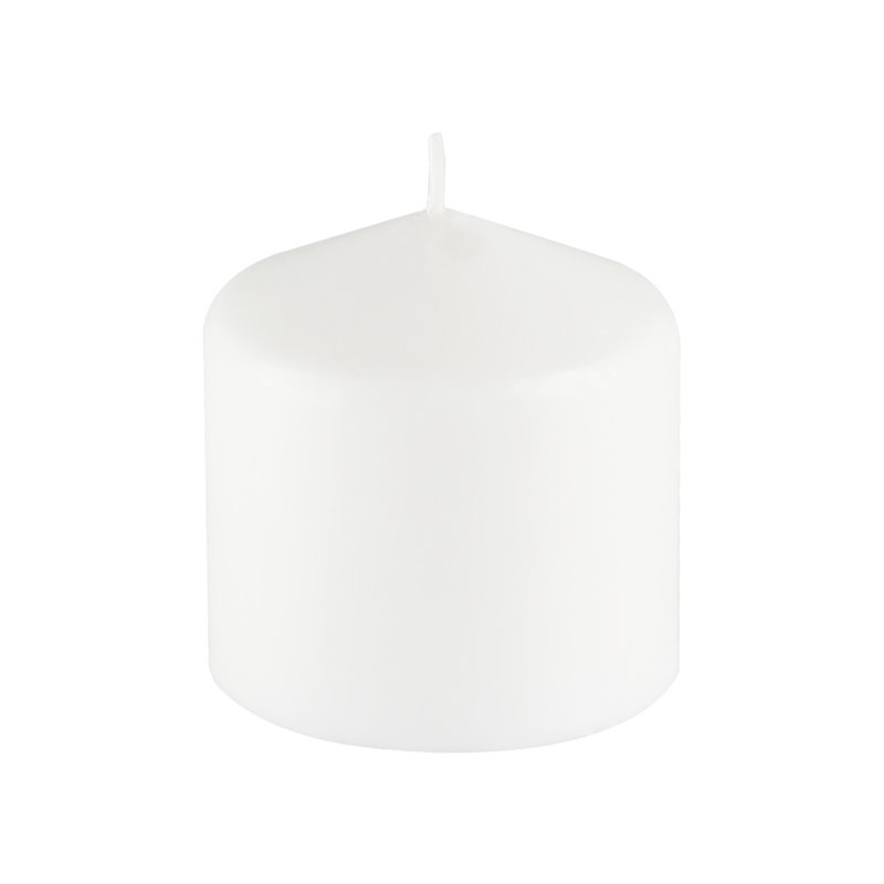 Bougie pilier pressée et sur-trempée sans parfum, Blanc, H 6 po x l 3 po x P 3 po