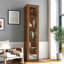 Vitrine avec portes en plaque d'acrylique transparente, armoire de rangement Curio avec 5 tablettes, bibliothèque avec lumières DEL