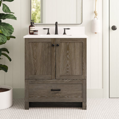 Soma 30'' Single Bathroom Vanity with Engineered Marble Top