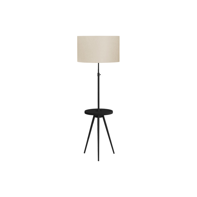 Lighting, Floor Lamp, Metal, Ivory / Cream Shade, Contemporary, Black
