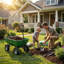 600 lb Heavy-Duty Garden Dump Cart Wagon, Poly Tray, Quick-Release Dump, 10 in All-Terrain Wheels, Utility Yard Hauler for Soil/Mulch/Firewood - Green - 4 Wheels