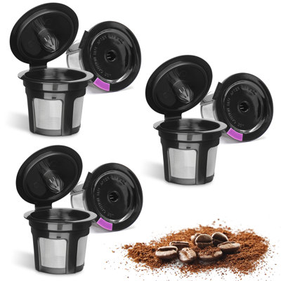 Waloo Reusable Single Serve Coffee K-cups - Compatible With Coffee Brewers - Universal Coffee Filters - Eco-friendly Stainless Mesh Refillable Pods (6-pack)