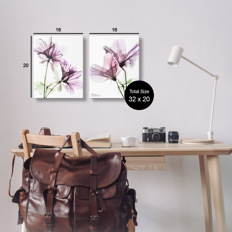 «Purple Flower Bloom Design» par Albert Koetsier, ensemble de 2 reproductions de photos non encadrées sur toile