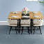 Ensemble de table de salle à manger moderne 7 pièces, design élégant à deux tons, parfait pour les cuisines compactes