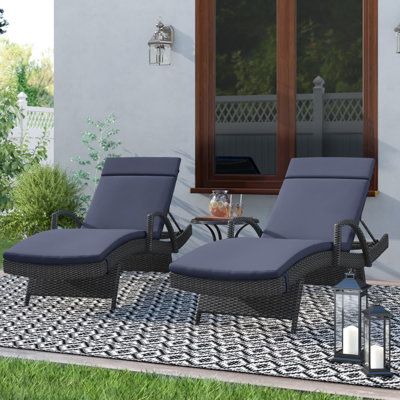 Ensemble de chaises longues inclinables 79,25 po Blaise