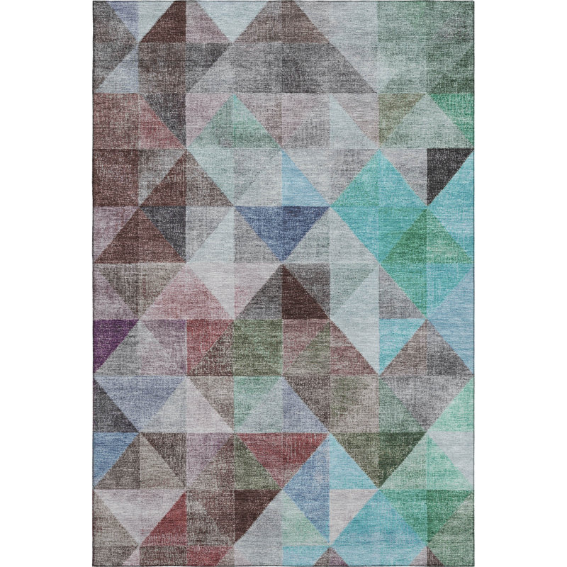 Premium Machine Washable Bissen Geometric Rug, Rectangle 10' x 14'