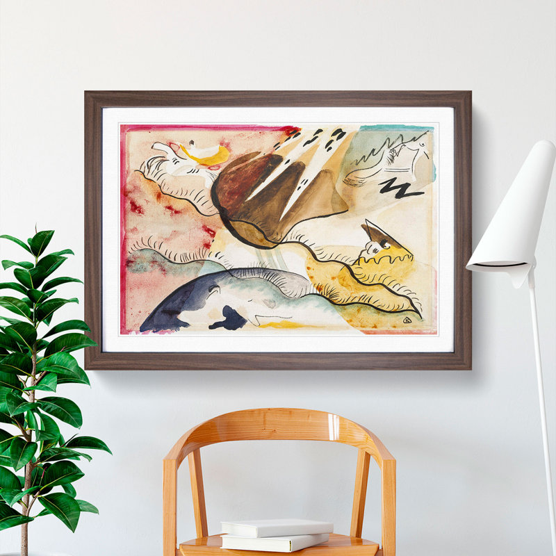 Rain Landscape by Wassily Kandinsky - Framed Print, 27cm H x 36cm W x 2cm D, Walnut Framed