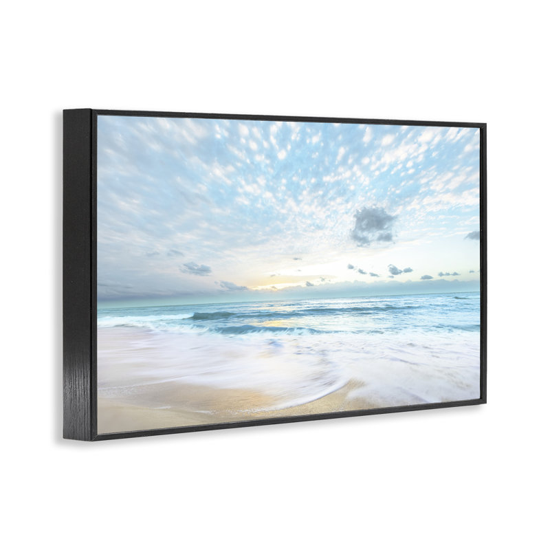 Giclée encadrée Sun Sun Bleached Ocean Shore, conception de Danita Delimont, H 16 po x l 24 po, Giclée encadrée noir minuit