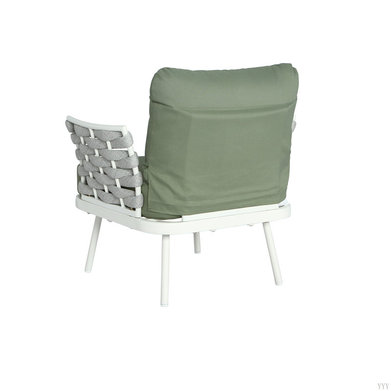 Ensemble de 2 fauteuils club Mariano, Vert / blanc cassé, Blanc