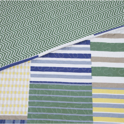 Ensemble de courtepointe avec taie décorative - Patchwork classique avec couvre-oreiller - Literie légère lavable à la machine