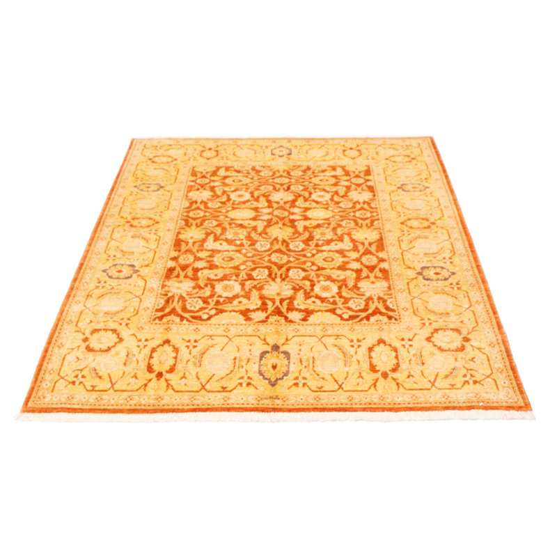Tapis unique en laine noué à la main orange vieilli 8 pi 2 po x 9 pi 5 po Varian