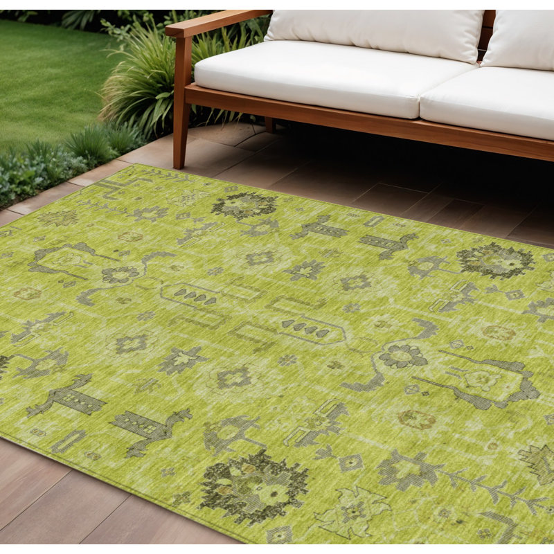 Tapis intérieur / extérieur vert lavande articulé 8 pi x 10 pi vert artichaut