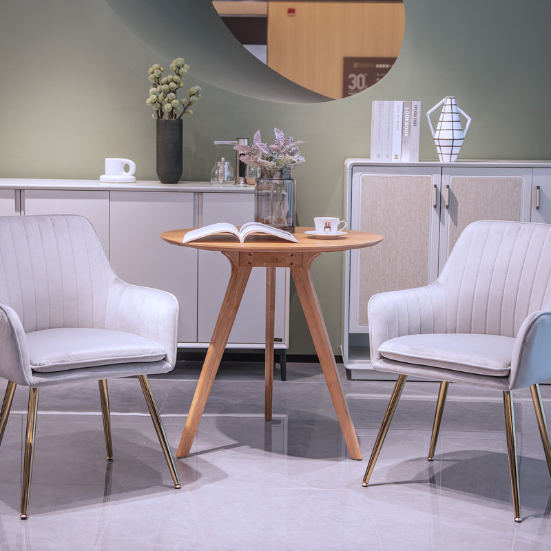 Chaises rembourrées modernes en cuir 2 pièces, dossier moyen avec structure en métal, coussin à fermeture à glissière amovible, pour le bureau de la cuisine