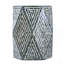 16 x 14 x 18 po, tabourets de jardin hexagonaux, table d'appoint unique Capiz, noir / blanc