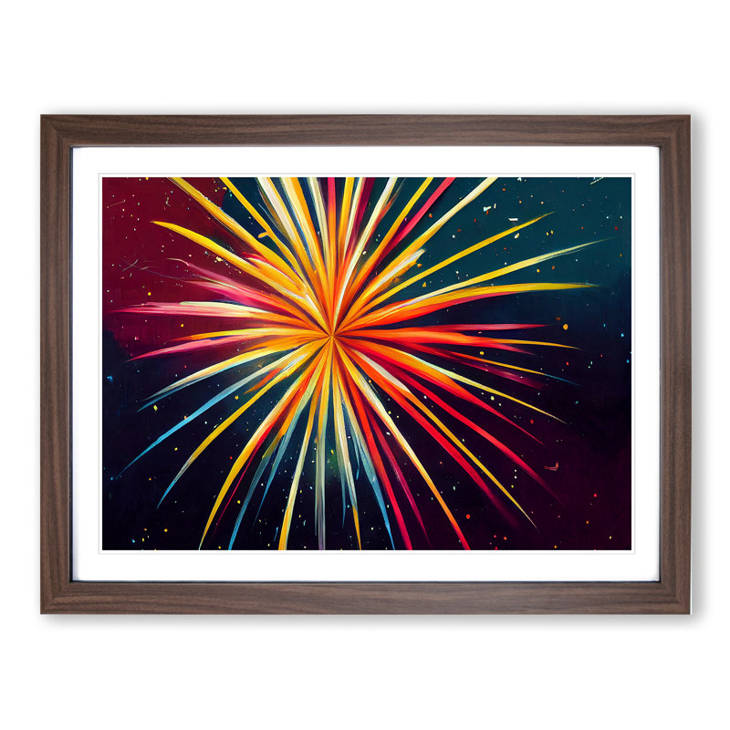 Blooming Fireworks - Framed Print, Walnut, 46cm H x 64cm W x 2cm D