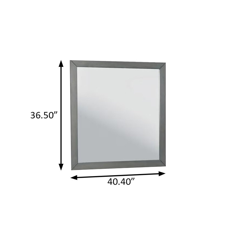 Miroir 40,5 po Mid-Century, Gris