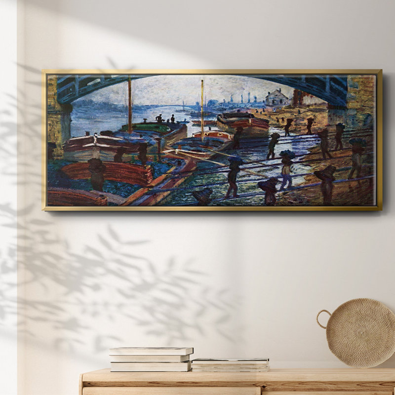 Le transporteur de charbon par Monet - Toile encadrée, H 20 po x l 50 po