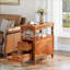 Table de bout à 2 tiroirs en bois massif avec détails cannelés-1704343053-1704002800