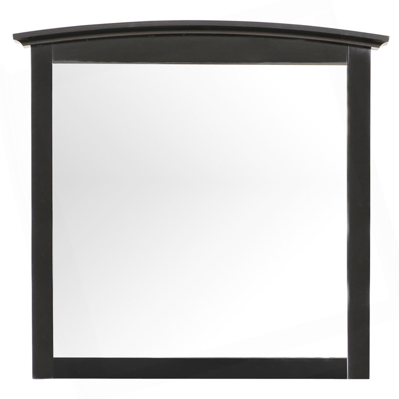 Sleek Black Casual-Style Wall Mirror