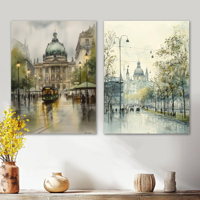 «Vienna's Grand Imperial Architecture II», ensemble de 2 reproductions d'art mural en métal