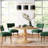 Round Glass Top Solid Wood Base Dining Table