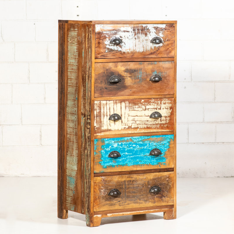 Solid Wood 60 cm W Chest of 5 Drawers
