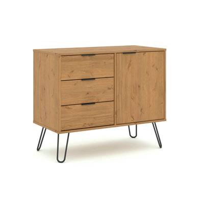 Taraval sideboard 1 Door, 3 Drawer, antique wax Industrial Design
