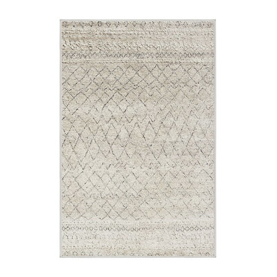 Tapis beige à motif géométrique Bourbeau