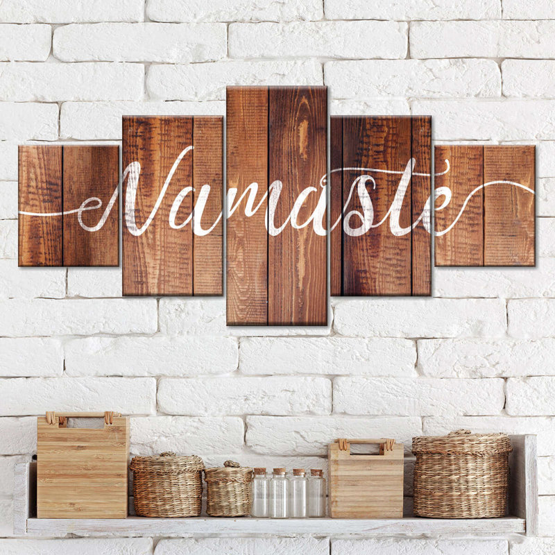 Impression sur toile Zen Namaste Calligraphy, H 24 po x l 55 po x P 1,25 po