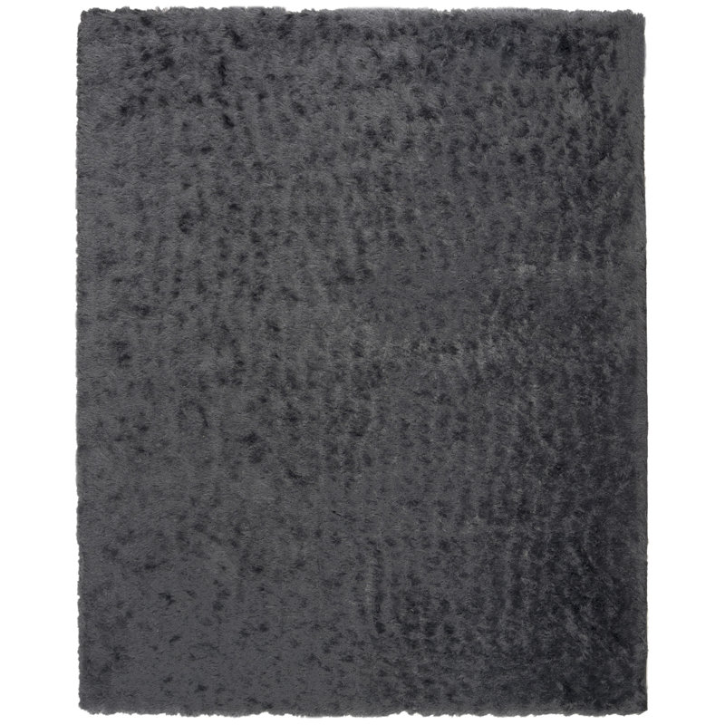 Cimah Shag Hand Tufted Performance Solid Color Rug, Rectangle 4' x 6'
