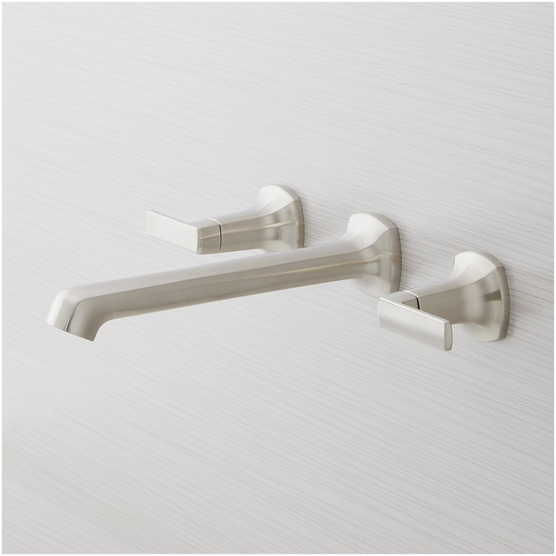 Sefina Wall-Mount Tub Faucet and Rough-In Valve - Brushed Nickel, Brushed Nickel