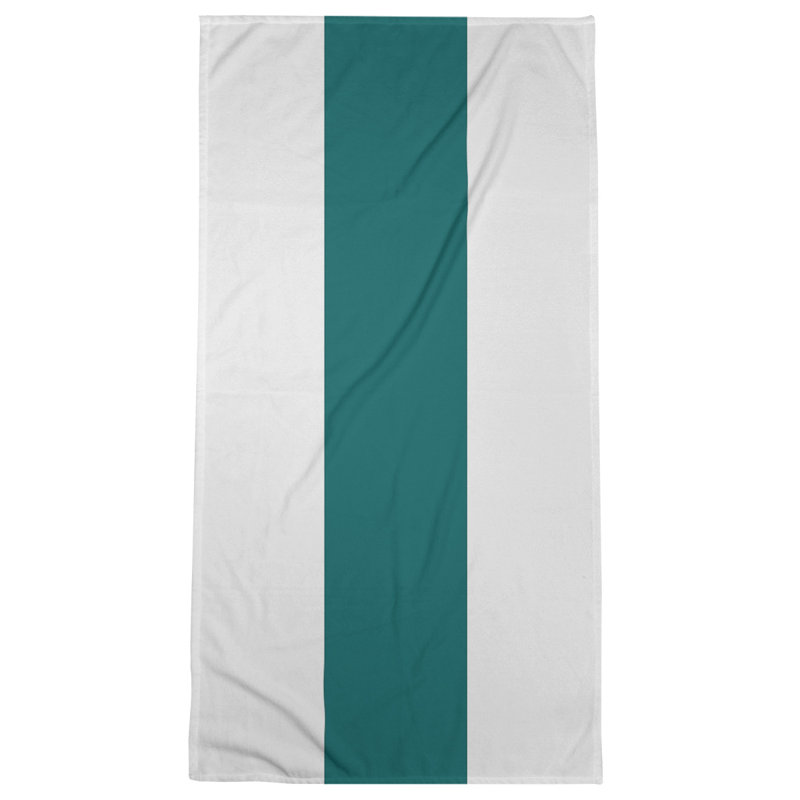 Bath Towel, White/Sea Green