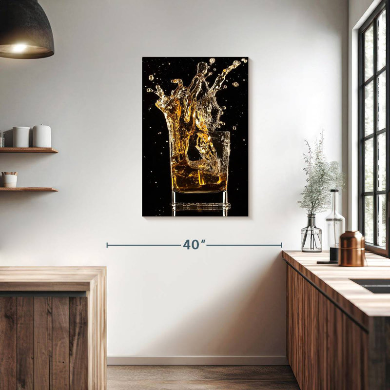 Yarlin Splashing Iced Whiskey, 36" H x 24" W