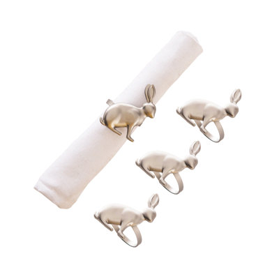 Rose Rabbit Napkin Rings Set of 4