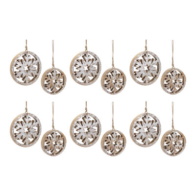 8'' Wood Snowflakes Holiday Shaped Ornament