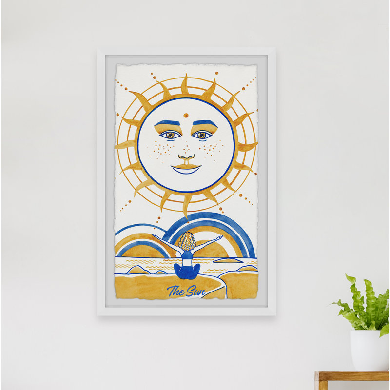 «Here Comes the Sun» - Reproduction d'art graphique sur papier encadré, 30 po x 45 po