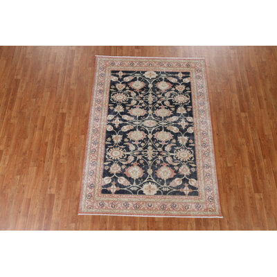 One-of-a-Kind 5'0" X 6'10" New Age Wool Area Rug in Navy Blue