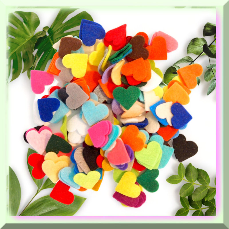 Felt Hearts Pack 100pcs