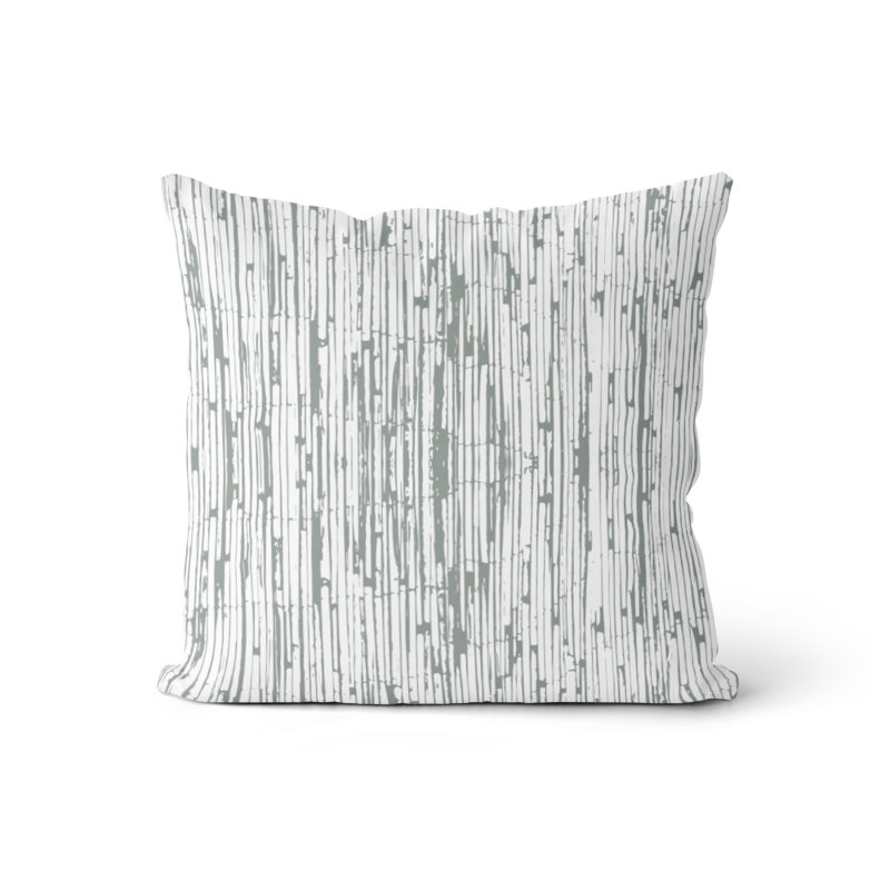 Housse de coussin Kaylee, Vert-gris / blanc