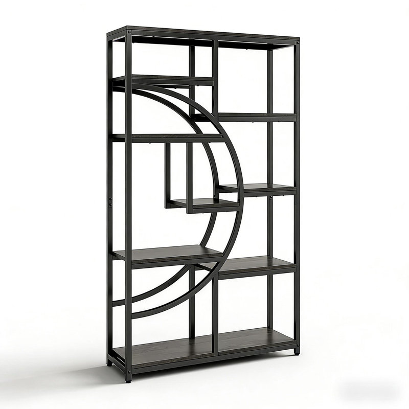 Modern Geometric Bookshelf and Versatile Display Unit