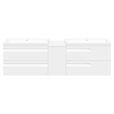 Meuble-lavabo mural double l 72 po x P 18 po x H 22 po