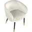 Chaise d'appoint rembourrée en velours beige doux avec bordure dorée, siège d'appoint élégant pour salle à manger Barrel