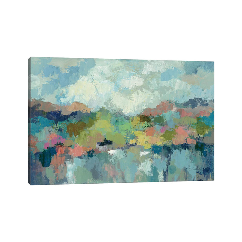 Abstract Lakeside by Silvia Vassileva - Gallery-Wrapped Canvas Giclée on Canvas, Wrapped Canvas, 20.32 cm H x 30.48 cm W