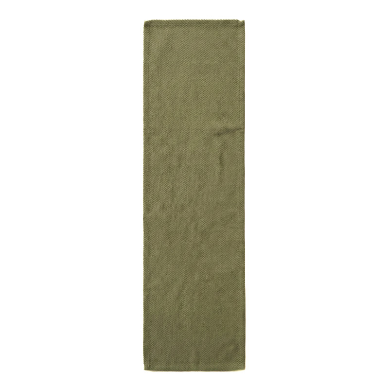 Polished Pink Drift Weave Indoor Outdoor Table Runner 14x72, Pure Green