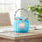 Fsy Decorative Vase, Silver Handle, Light Blue Frosted Glass, 8 Inch-123275137-123275139