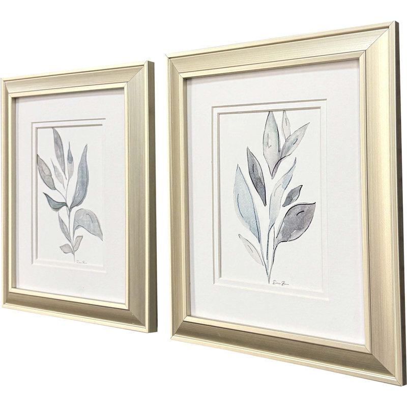 Teal Stems Framed Art